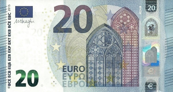 P28UD European Union 20 Euro (2015 Draghi)